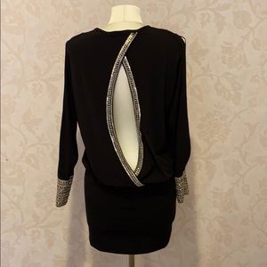 Black open back dress